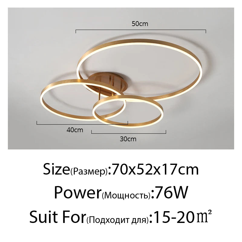 Creative Round Circle Chandeliers For Bedroom