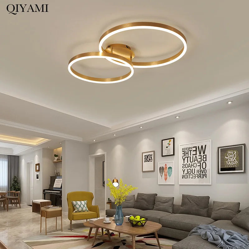 Creative Round Circle Chandeliers For Bedroom