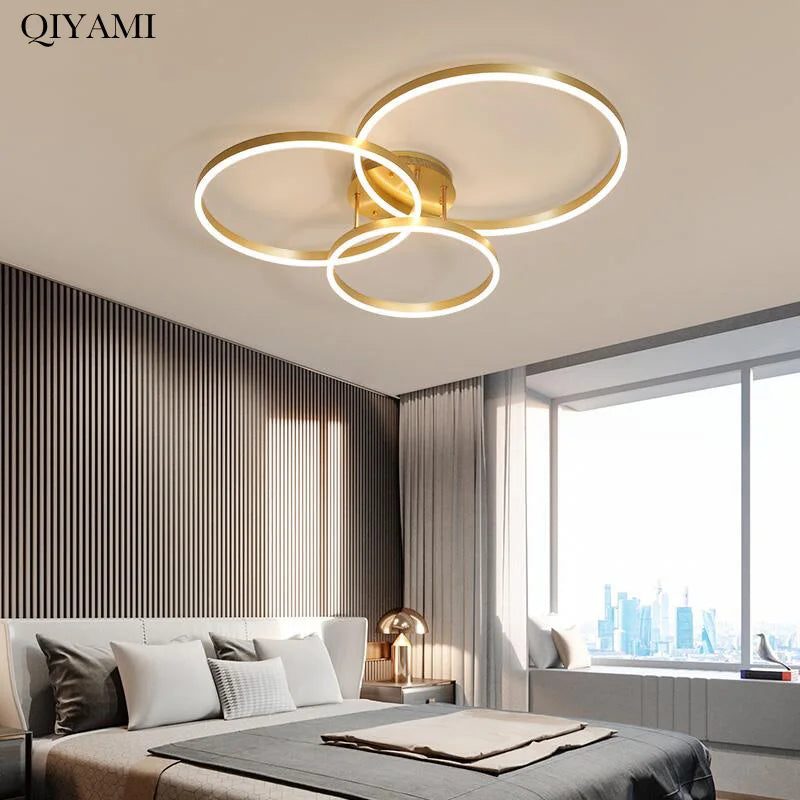 Creative Round Circle Chandeliers For Bedroom