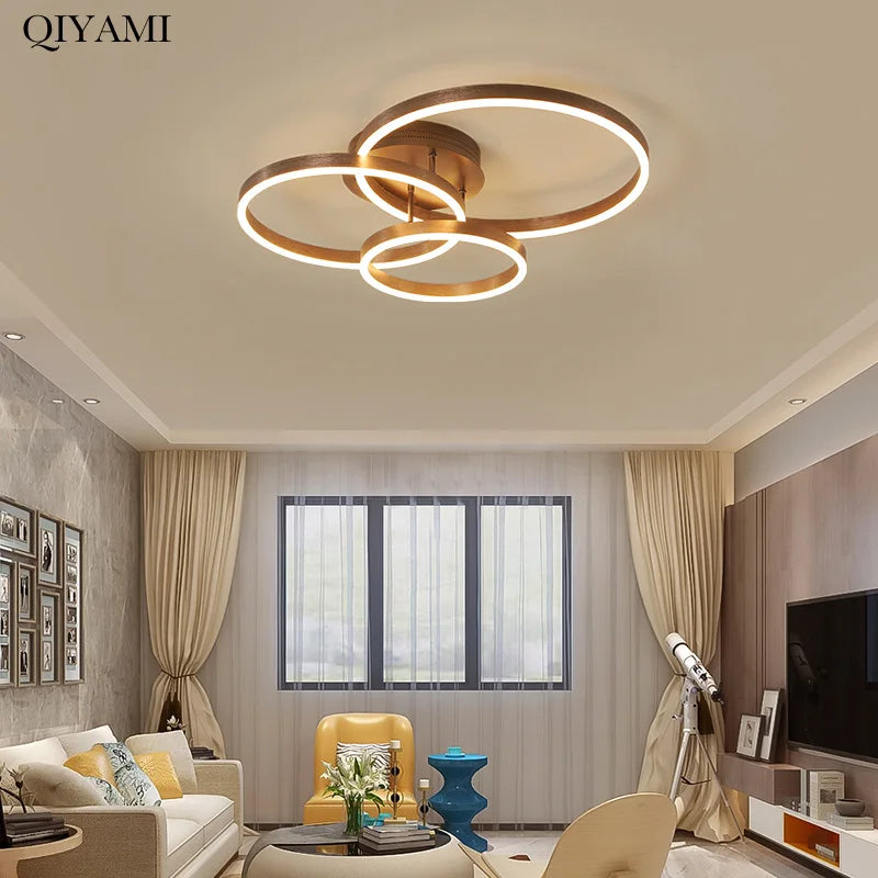 Creative Round Circle Chandeliers For Bedroom