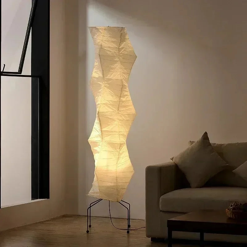 Noguchi Akari Rice Paper Floor Light Japanese Wabi Sabi Vintage Standing Lamp for Bedroom Living Room House Bedside Decoration