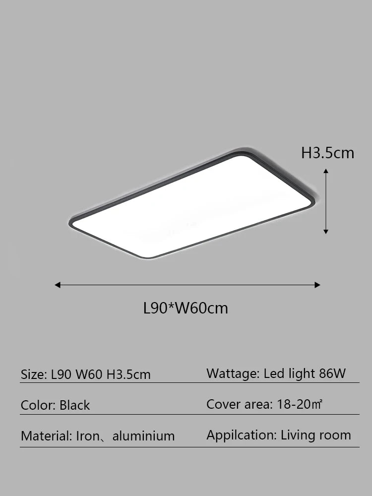 Modern Ultra-Thin Rectangular Ceiling Lamp