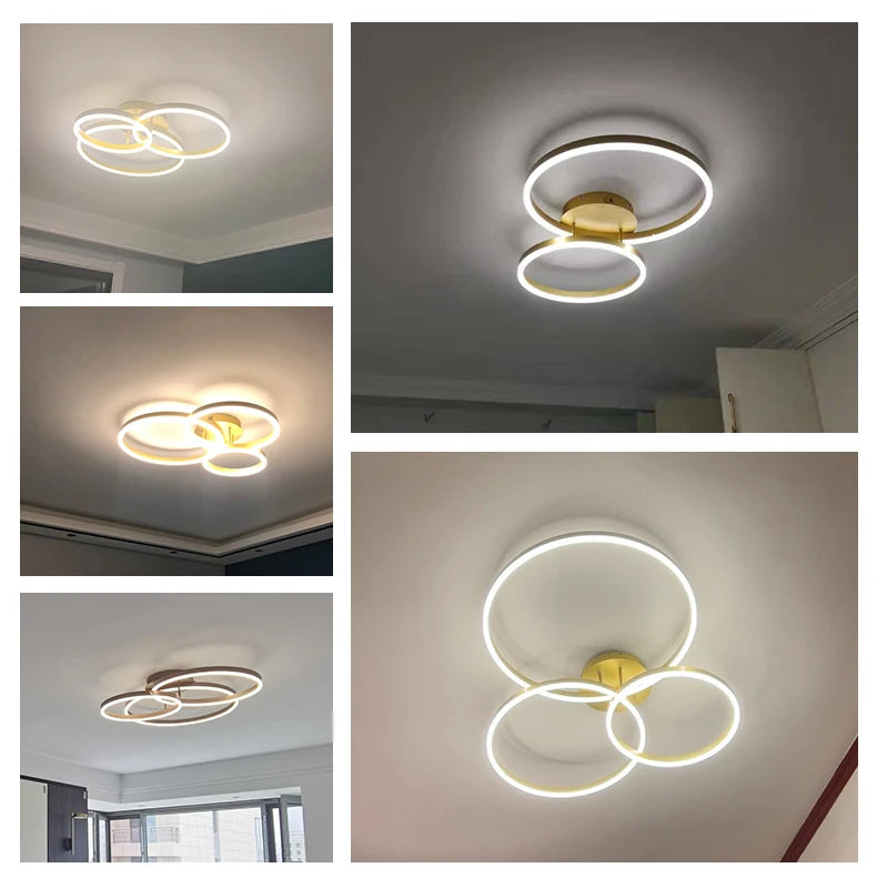 Creative Round Circle Chandeliers For Bedroom