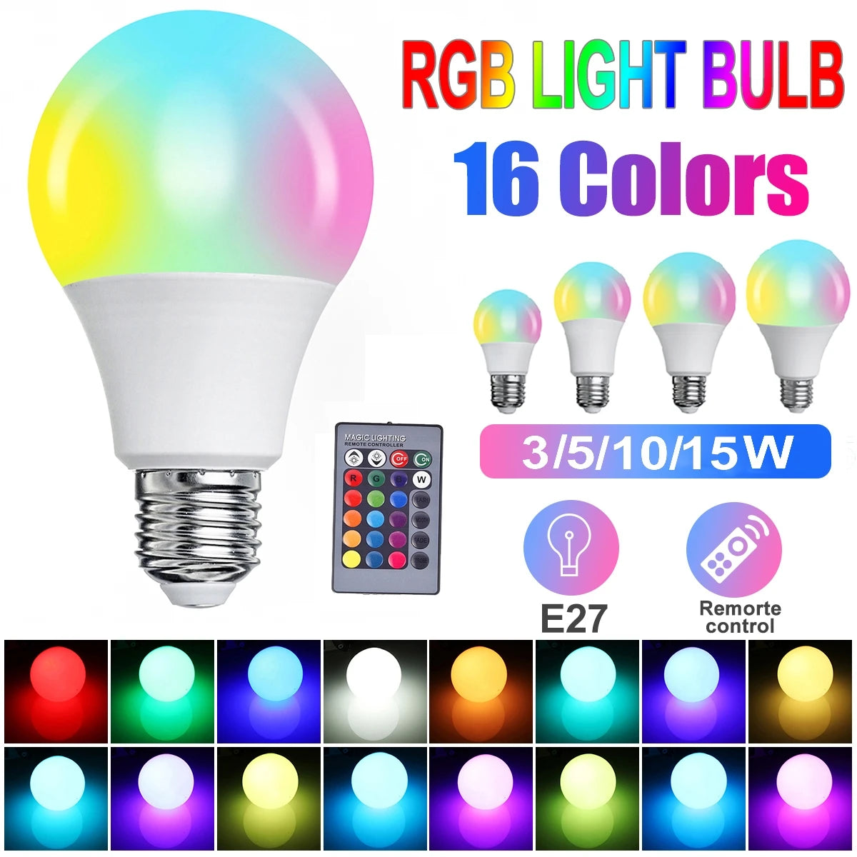16 Color Remote Control LED Bulb