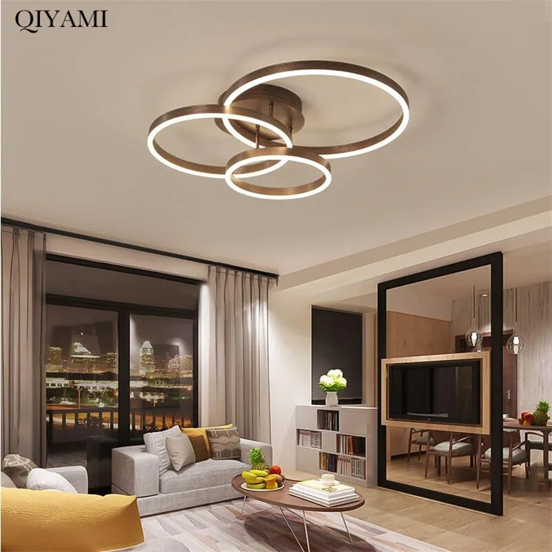 Creative Round Circle Chandeliers For Bedroom