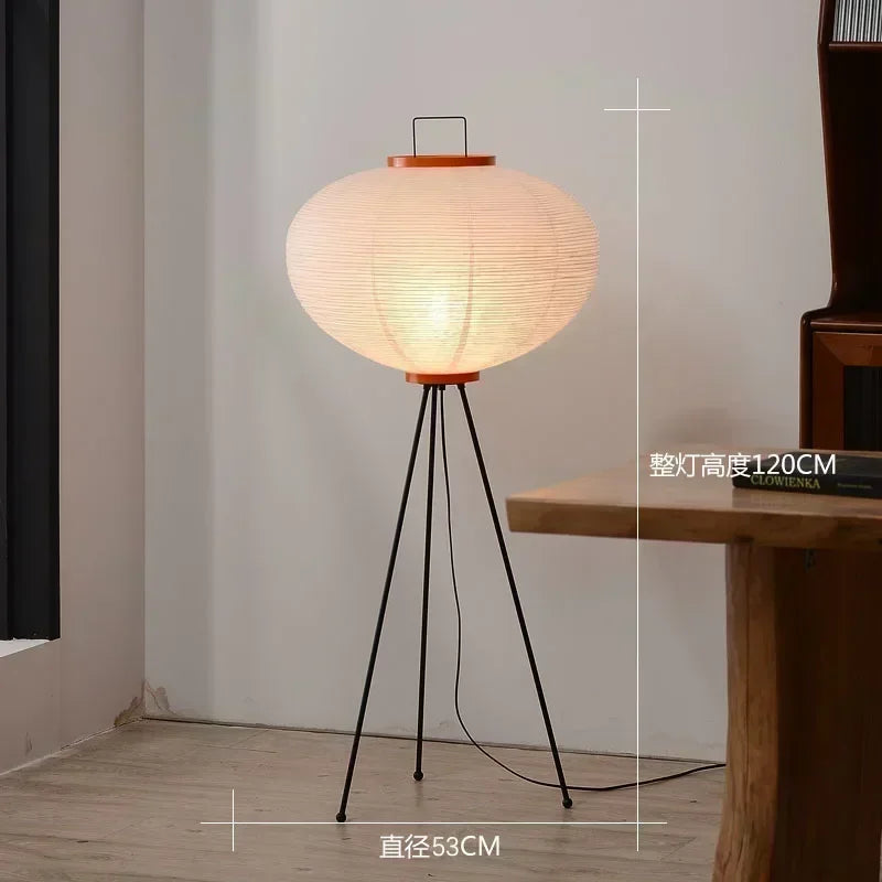 Noguchi Akari Rice Paper Floor Light Japanese Wabi Sabi Vintage Standing Lamp for Bedroom Living Room House Bedside Decoration