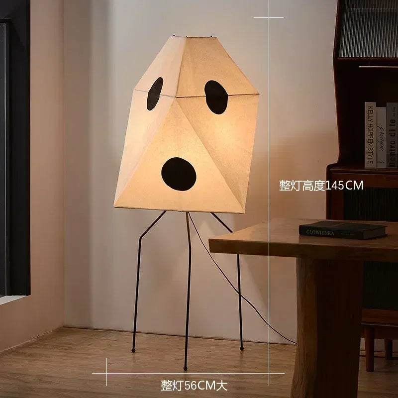 Noguchi Akari Rice Paper Floor Light Japanese Wabi Sabi Vintage Standing Lamp for Bedroom Living Room House Bedside Decoration