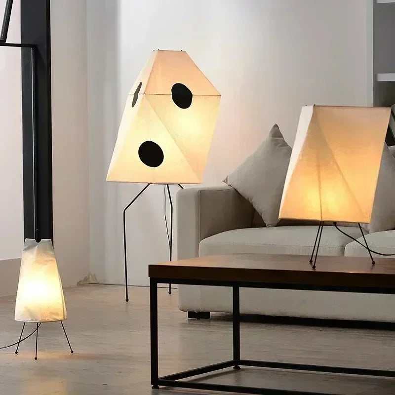 Noguchi Akari Rice Paper Floor Light Japanese Wabi Sabi Vintage Standing Lamp for Bedroom Living Room House Bedside Decoration