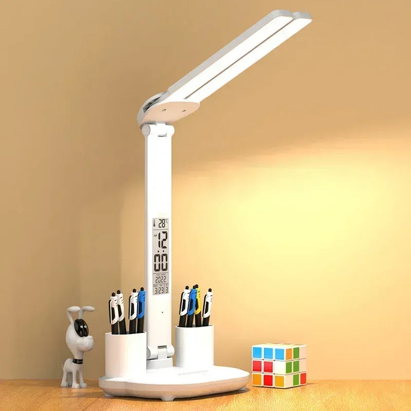 Clock Desk Lamp For Study Reading