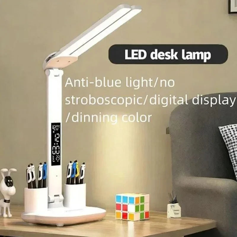 Clock Desk Lamp For Study Reading