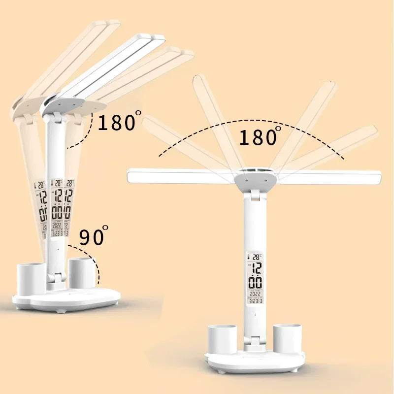 Clock Desk Lamp For Study Reading