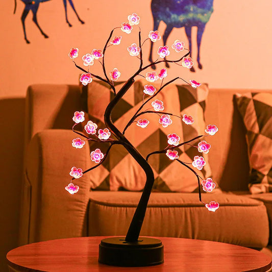 Artificial Bonsai Cherry Blossom LED Lamp